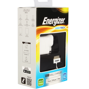 Energizer 2.1 Amp Mains Charger For Micro Usb, Lighting Or 30 Pin Connector