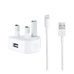 Genuine Apple Mains Charger & Lightning Cable Bundle